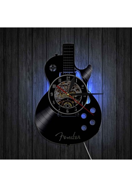 12 Inç Vinil Kayıt Duvar Saati Lamba Oturma Odası Çalışma Retro Gitar CD Kayıt Duvar Saati Dilsiz Özel Saat (Yurt Dışından) fiyatları