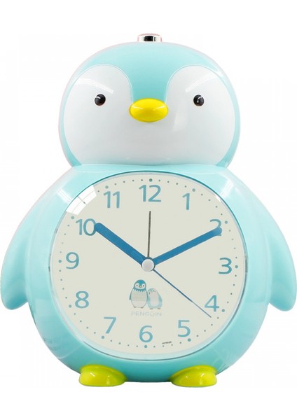 Yatak Odaları Için Çalar Saatler, Karikatür Çalar Saat Penguen Çalar Saat Gece Lambası, Öğrenci Çocuk Ev Dekorasyonu Masaüstü Saati (Mavi) (Yurt Dışından)
