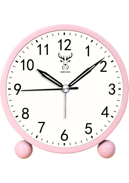 Analog Çalar Saat 4 Inç, Pille Çalışan Tiksiz Sessiz Küçük Masa Saati Gece Işığı ile Komidin Yatak Odası Için Masa Saati (Yurt Dışından)