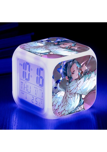Wekity Anime Çalar Saat Tek Parça LED Kare Saat Zaman, Sıcaklık, Alarm, Tarih ile Dijital Çalar Saat (Yurt Dışından)