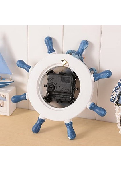 Duvar Saati, Deniz Saatleri Plaj Çarkı Duvar Saati Dekorasyonu Denizcilik Dekoratif Zaman Saati Yelkenli Direksiyon Dümen Dekorasyonu (Renk Rastgele) (Yurt Dışından) modelleri