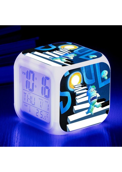 Wekity Anime Zihin Macera Renkli Çalar Saat LED Kare Saat Zaman, Sıcaklık, Alarm, Tarih ile Dijital Çalar Saat (Yurt Dışından)