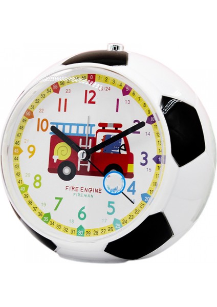 Yatak Odaları Için Çalar Saatler, Karikatür Çalar Saat Futbol Saati Gece Lambası, Öğrenci Çocuk Ev Dekorasyonu Masaüstü Saati (Kırmızı Araba) (Yurt Dışından)