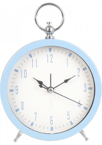 Gece Lambası ile 5 Inç Basit Sessiz Öğrenci Çocuk Yetişkin Sevimli Saat Yatak Odası Başucu Küçük Çalar Saat (Mavi) (Yurt Dışından)