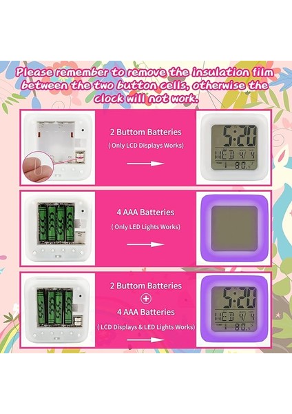 Erkek Kız Çalar Saat, Tek Boynuzlu Gece Işığı Çocuk Çalar Saat 4 Taraflı Tek Boynuzlu Desen 7 Tür LED Işık Uyandırma Başucu Saati Hediye Tek Boynuzlu Oda Dekoru Kız Yatak Odası Için (Yurt Dışından) fiyatları