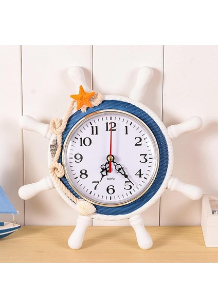 Teras Için Dış Mekan Saatleri, 4 Inç Akdeniz Tarzı Denizcilik Ahşap Gemi Dümeni Asılı Dekorasyon Büyük Sessiz Duvar Saati Plaj Deniz Teması, Beyaz (Yurt Dışından) fiyatları