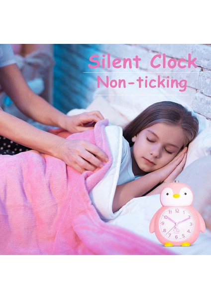 Justup Çocuklar Çalar Saat Sevimli Penguen Çalar Saat Gece Işığı ile Erteleme Çalar Saat --- Göl Mavi (Yurt Dışından) indirimleri