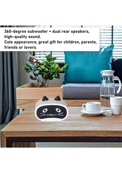 Dijital Çalar Saat Hoparlörü, Sıcaklık Göstergeli Karikatür Kedi Çalar Saat, Çift Çalar Saat, Bluetooth Hoparlör Radyo, Yatak Odası Ofisi Için Eller Serbest Çağrı (Beyaz) (Yurt Dışından) modelleri