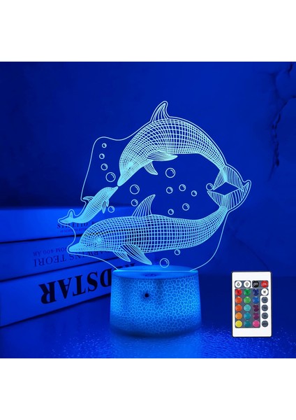 Yunus Gece Ht Işık Ht 3D Optik Illüzyon Lambası 16 Renk Uzaktan Kumanda ile Çocuklar Erkekler ve Kızlar Için Değişen Doğum Günü Hediyesi Fikri (Yurt Dışından)