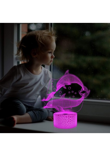 Yunus Gece Ht Işık Ht 3D Optik Illüzyon Lambası 16 Renk Uzaktan Kumanda ile Çocuklar Erkekler ve Kızlar Için Değişen Doğum Günü Hediyesi Fikri (Yurt Dışından) fırsatları