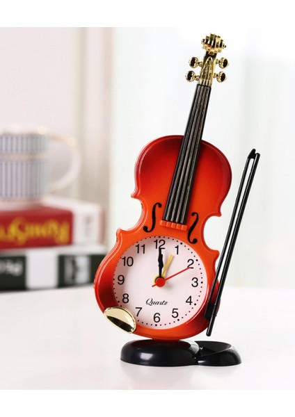 Simülasyon Keman Çalar Saat, Yaratıcı Enstrüman Tarzı Masaüstü Saati, Oturma Odası Dekorasyonu Masa Saati (Yurt Dışından) fiyatları