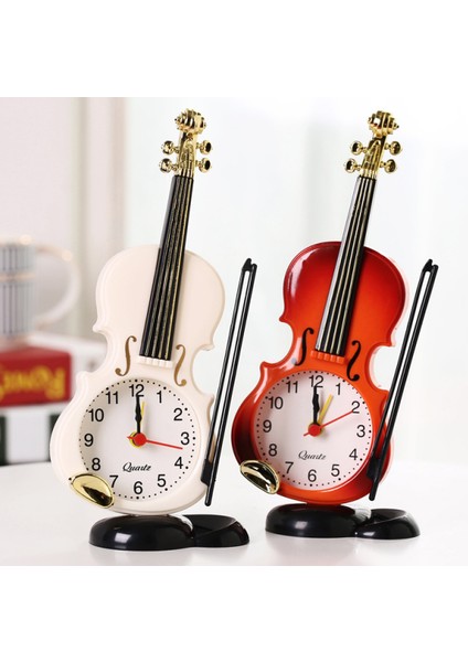 Simülasyon Keman Çalar Saat, Yaratıcı Enstrüman Tarzı Masaüstü Saati, Oturma Odası Dekorasyonu Masa Saati (Yurt Dışından) modelleri