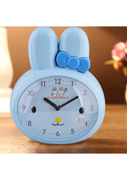 Yatak Odaları Için Çalar Saatler, Karikatür Çalar Saat Büyük Tavşan Kafası Çalar Saat, Öğrenci Çocuk Ev Dekorasyonu Masaüstü Saati (Mavi) (Yurt Dışından)