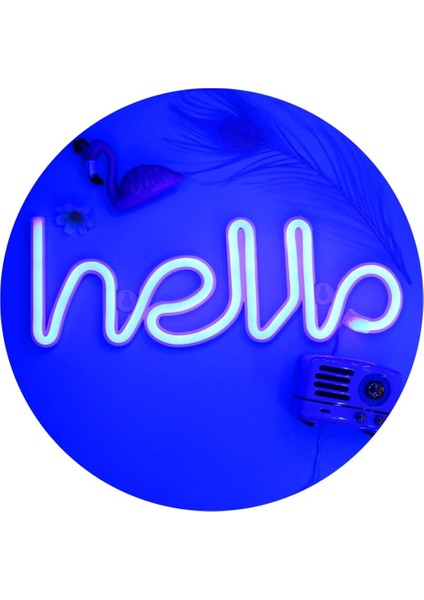 LED Merhaba Neon Tabelalar Mektup Işık;hts Oda Dekoru Veya USB Powered 4.5V Sanat LED Dekoratif Işık;hts Gece;ht Işık;hts Ev, Yatak Odası, Ofis, Yurt, Parti (Mavi) Için Kapalı (Yurt Dışından)