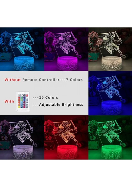 3D Lamba LED Anime Gece Işık Yatak Odası Dekor Için Hediye Araştırma Ekibi Kaptan Illusion Işık; Ht Sensörü 16 Renk Değiştirme Çalışma Masası Lambası --- Çatlak Koltuk (Yurt Dışından) fiyatları