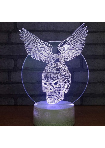 Punisher Kafatası 3D Optik Illusion Gece Akrilik 7 Renk Değişimi Dokunmatik Anahtarı Tatil Doğum Günü Hediyesi Çocuk Boys Için Yeni Çatlak Tabanı (Yurt Dışından) fiyatları
