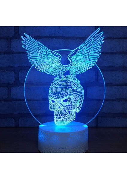 Punisher Kafatası 3D Optik Illusion Gece Akrilik 7 Renk Değişimi Dokunmatik Anahtarı Tatil Doğum Günü Hediyesi Çocuk Boys Için Yeni Çatlak Tabanı (Yurt Dışından) fırsatları