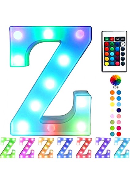 Renkli LED Kayan Yazı Işığı; Uzaktan Işıklı Hts; Işıklı Ht Up Kayan Yazı Işaretleri Parti Bar Harfleri; Ev Için Hts Süslemeleri --- Çok Renkli Z (Yurt Dışından)