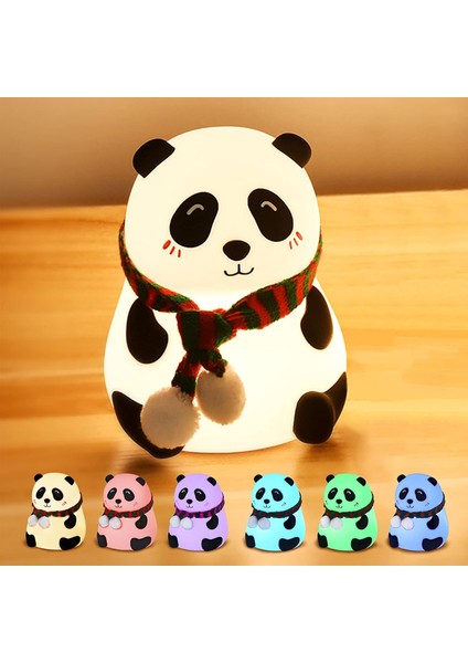 Panda Hediyeleri, Küçük Bebek Kızları Için Panda Ayı Hayvan Lambası, 7 Renk Değişen Silikon Gece;ht Işık;ht.smiling Panda (Yurt Dışından)