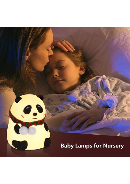 Panda Hediyeleri, Küçük Bebek Kızları Için Panda Ayı Hayvan Lambası, 7 Renk Değişen Silikon Gece;ht Işık;ht.smiling Panda (Yurt Dışından)