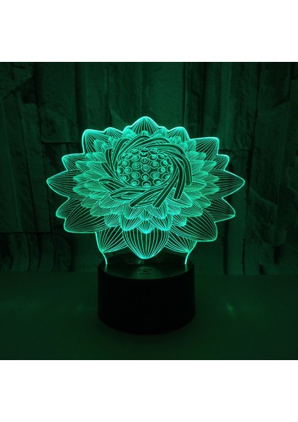 3D Lotus Çiçeği Lamba Gece Işık Uzaktan Kumanda Güç Dokunmatik Masa Masası Optik Illüzyon Lambalar 16 Renk Değişen Işık Ev Dekorasyon Doğum Günü Hediyesi (Yurt Dışından) fiyatları