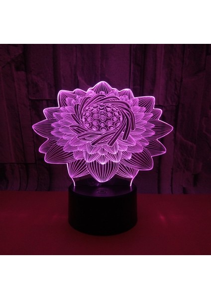 3D Lotus Çiçeği Lamba Gece Işık Uzaktan Kumanda Güç Dokunmatik Masa Masası Optik Illüzyon Lambalar 16 Renk Değişen Işık Ev Dekorasyon Doğum Günü Hediyesi (Yurt Dışından) modelleri