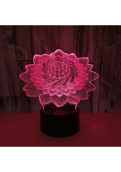 3D Lotus Çiçeği Lamba Gece Işık Uzaktan Kumanda Güç Dokunmatik Masa Masası Optik Illüzyon Lambalar 16 Renk Değişen Işık Ev Dekorasyon Doğum Günü Hediyesi (Yurt Dışından) fırsatları