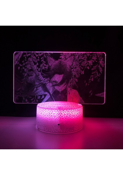 LED Gece Aydınlatması Ht Anime Akrilik Kazınmış Çift Renkli Uzaktan Kumanda Lambası Ev Yatak Odası Dekoru Için Işık;hts --- Desen 1(Çatlak Koltuk) (Yurt Dışından)
