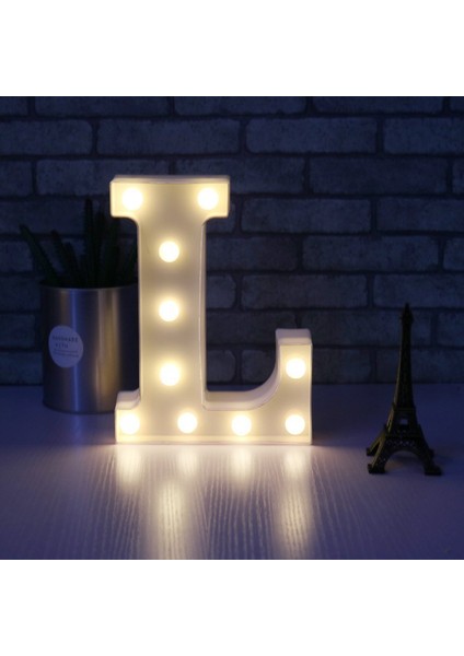 LED Işık; Gece Için Ht Numarası Mektup Burcu; Ht Işık; Ht Düğün Doğum Günü Partisi Noel Ev Dekorasyon Numarası Lambası (L Harfi) (Yurt Dışından)