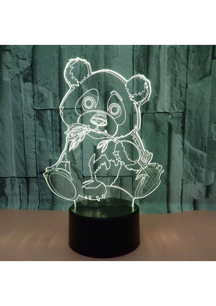 Dev Panda Ayı 3D Illusion Lambalar 7 Renk Değişen Dokunmatik Masa Masa LED Gece Lambası Çocuklar Için Harika Hediyeler (Yurt Dışından)