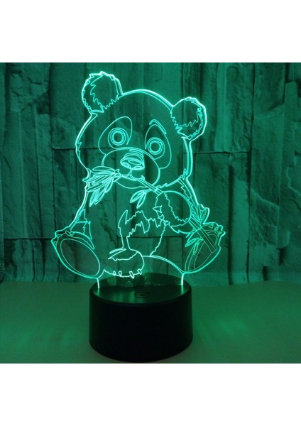 Dev Panda Ayı 3D Illusion Lambalar 7 Renk Değişen Dokunmatik Masa Masa LED Gece Lambası Çocuklar Için Harika Hediyeler (Yurt Dışından)