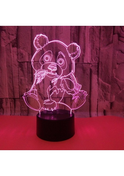 Dev Panda Ayı 3D Illusion Lambalar 7 Renk Değişen Dokunmatik Masa Masa LED Gece Lambası Çocuklar Için Harika Hediyeler (Yurt Dışından)
