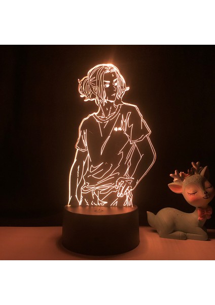 3D LED Gece Işığı, Hts Anime Karakterleri 3D Illusion Lamba Çocuk Odası Dekoratif Işık;hts --- Desen O (Siyah Koltuk) (Yurt Dışından)