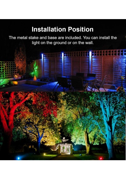 Renk Değiştiren LED Peyzaj Işıkları; Rf Uzaktan Kumandalı 10W Rgb Su Geçirmez Açık Ağaç Bahçe Tatil Aydınlatması; Abd Tak ile Aydınlatma (Yurt Dışından) fırsatları
