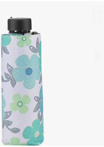 Mini Yağmur ve Yağmur Şemsiye Moda 50% Katlanır Güneşlik Küçük Çiçek Cep Şemsiye --- Yeşil (Yurt Dışından)