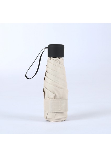 Küçük Seyahat Şemsiye Hafif Kompakt Katlanmış Şemsiye Çanta Boyutu --- Beyaz (Yurt Dışından)