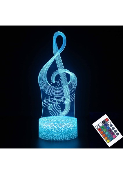 Gece Işık 3D Görselleştirme 7 Renk + 16 Renk Değişimi Optik Illüzyon LED Dokunmatik Sensör Lamba Ev Dekoru Için Uzaktan Kumanda Atmosfer Lambası --- Müzik A (Yurt Dışından)