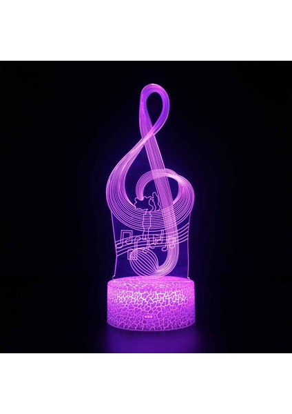 Gece Işık 3D Görselleştirme 7 Renk + 16 Renk Değişimi Optik Illüzyon LED Dokunmatik Sensör Lamba Ev Dekoru Için Uzaktan Kumanda Atmosfer Lambası --- Müzik A (Yurt Dışından)