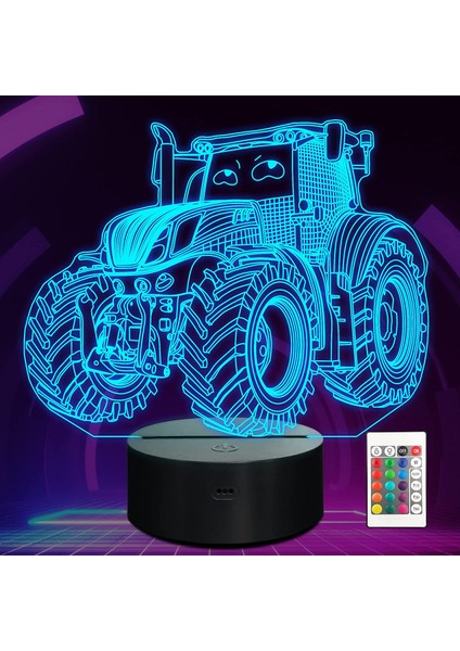 Canavar Kamyon Gece Bangbang 3D Illusion Lamba 16 Renk Uzaktan Kumanda ile Değişen Yaratıcı Doğum Günü Hediyeleri Çocuklar Boys Için Yatak Odası Dekor (Yurt Dışından)
