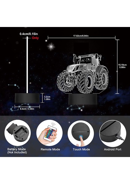 Canavar Kamyon Gece Bangbang 3D Illusion Lamba 16 Renk Uzaktan Kumanda ile Değişen Yaratıcı Doğum Günü Hediyeleri Çocuklar Boys Için Yatak Odası Dekor (Yurt Dışından) modelleri