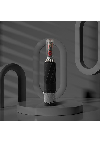 Siyah Mekanik Otomatik Geri Çekilebilir Şemsiye Güvenlik Anti-Geri Tepme Katlanır Ters Şemsiye Araba Büyük Boy Güneş Koruyucu Şemsiye Güneşli ve Yağmurlu (Yurt Dışından)