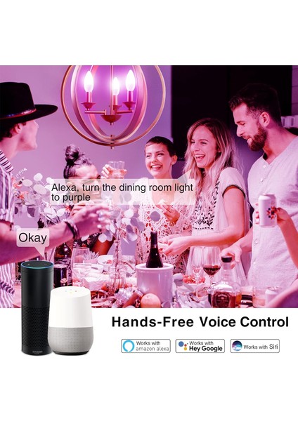 Akıllı Mumluk LED Ampuller, 60 Watt Eşdeğeri, 6W 500LM, Wifi E12 LED Ampuller Alexa ve Google Home ile Çalışır, 2700-6500K+RGB, Zamanlayıcı, Grup Kontrolü, Hub Gerekmez, 4pcs (Yurt Dışından) fiyatları