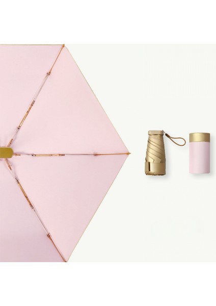Mini Rüzgar Geçirmez Katlanır Seyahat Şemsiyesi, Güneş ve Yağmur Şemsiyeleri, Uv Korumalı Şemsiye ---- Açık Pembe (Yurt Dışından)