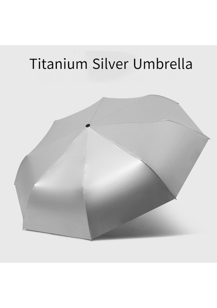 Titanyum Gümüş Tutkal Otomatik Üç Katlı Şemsiye Güneş Kremi Anti-Ultraviyole Üç Katlı Şemsiye Güneş Şemsiyesi Güneş ve Yağmur Çift Kullanımlı - Gök Mavisi (Yurt Dışından) fırsatları