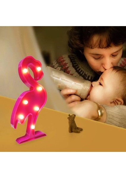 LED Flamingo Işık Seti, Marquee Flamingo Işık;ht Le Çalışan Gece Masa Lambası Ev Duvarı Için Çocuk Hediye Odası Tatil Doğum Günü Partisi Süslemeleri Pembe (Yurt Dışından)