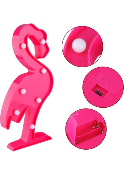 LED Flamingo Işık Seti, Marquee Flamingo Işık;ht Le Çalışan Gece Masa Lambası Ev Duvarı Için Çocuk Hediye Odası Tatil Doğum Günü Partisi Süslemeleri Pembe (Yurt Dışından)