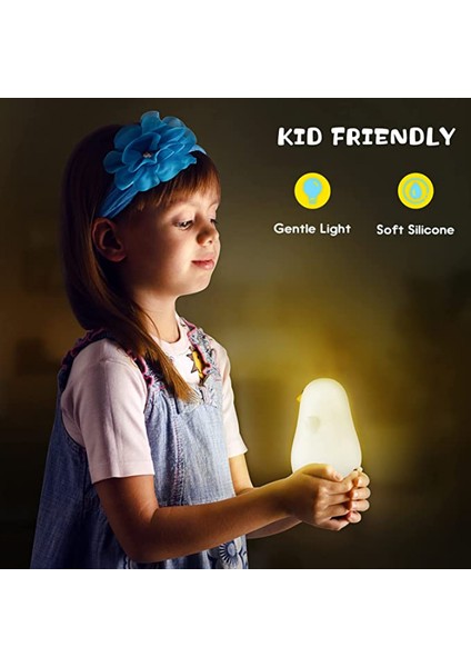 Sevimli Gece, Ht Işık, Ht Silikon Squishy Gece, Ht Işık, Ht Taşınabilir Şarj Edilebilir LED Lamba Bebek Kız Erkek Hediye Için Dokunmatik Sensör ile (Seegugul) (Yurt Dışından)