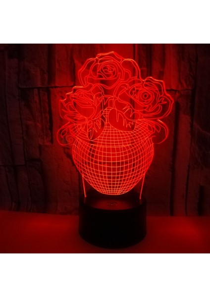 3D Gece, Ht Işık, Ht Güzel Çiçekler Yenilik Dokunmatik Anahtarı Masa Işık, Ht Renkli USB LED Masa Akrilik Lamba Ev Dekor Için (Yurt Dışından)