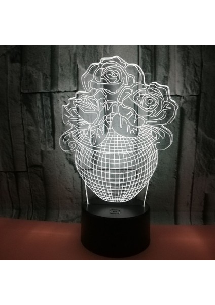 3D Gece, Ht Işık, Ht Güzel Çiçekler Yenilik Dokunmatik Anahtarı Masa Işık, Ht Renkli USB LED Masa Akrilik Lamba Ev Dekor Için (Yurt Dışından) fiyatları