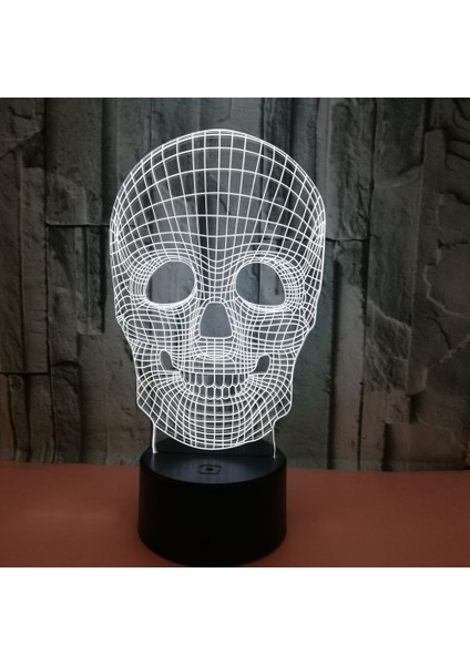 3D Kafatası Lambaları, 3D Gece Lambası, Inanılmaz Illusion Lambalar Gece Lambası LED Gece Lambası Çocuklar Için Optik Lamba Hediyesi 7 Renk Değişimi Görsel Lamba (Yurt Dışından) fiyatları